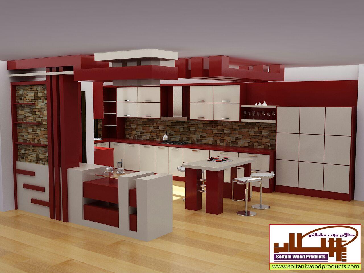 کابینت-آشپزخانه-رمضانی-امین-روشن-سفید-601-701-قرمز-600-700