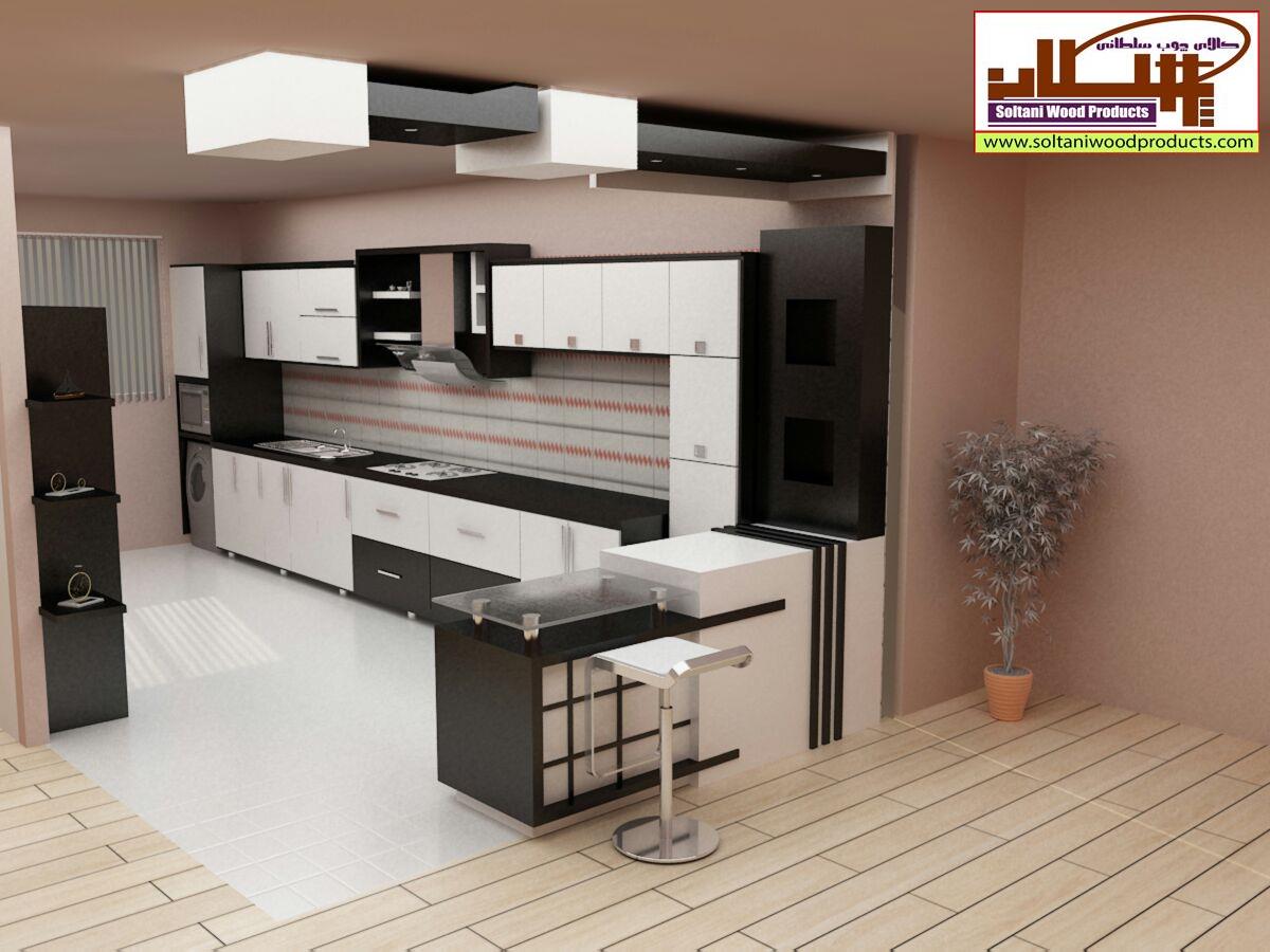 کابینت-آشپزخانه-امین-رمضانی-ای-جی-تی-هایگلاس-مشکی-سفید-606-601-صفحه-براق