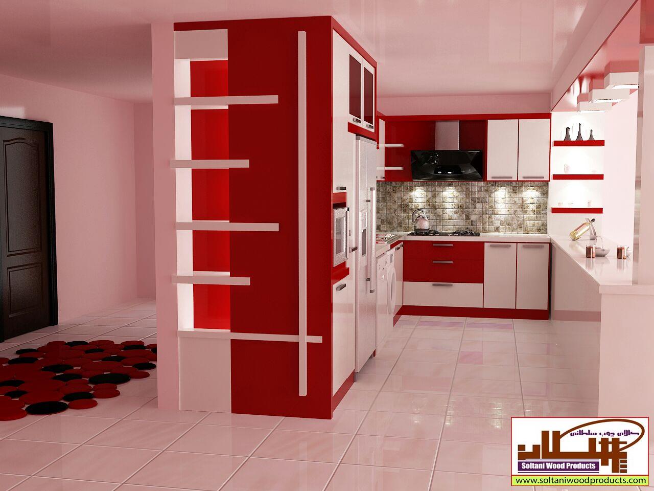 کابینت-آشپزخانه-امین-رمضانی-ای-جی-تی-هایگلاس-قرمز-سفید-600-700-601-701