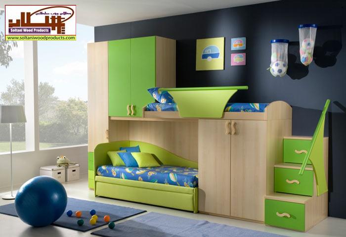 سرویس-خواب-کودک-پسرانه-سبز-چمنی-فسفری-پاکچوب
