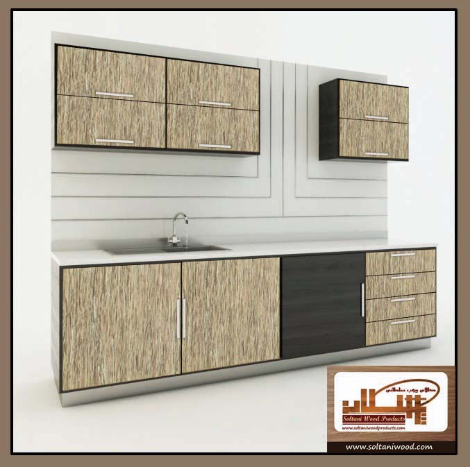 کابینت-آشپزخانه-رافیا-تیره-روشن-آذران-چوب-کیمیا-MDF